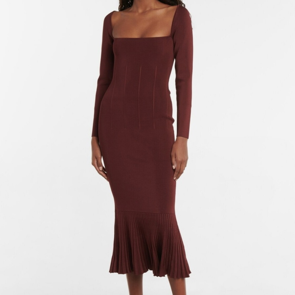 NWT Galvan Oxblood/Burgundy/Rust Midi Sweater Dress Brand Size: XL